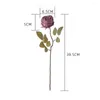 Decorative Flowers Home Wedding Decoration Single Branch Snow Scorched Edge Rose Celebration INS Style Dried Artificial