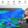 Blankets Red Floral Blanket Monet Water Lilies Fashion Fuzzy Round Bedspread Fleece For Po Shoot Soft