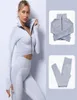 2pcs безжалостные жесткие женщины йога наряды Fitness Women039s Трептатный костюм с длинным рукавом.