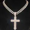 Colliers pendants Collier de croix hip hop avec chaîne cubaine 13 mm glacée bling hiphop fashion vintage bijoux de bijoux 230613