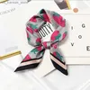 Scarves Cute Strawberry Printed Lovely Girls Kawaii Multifunction Silk Headband Hair Scarf Fashion Womens Neckerchief Bandana 53*53cm240409