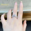 Cluster Rings Shining U S925 Silver Crown Marquise-cut Gems Ring For Women Fine Jewelry Anniversary