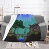 Couvertures Night Village Blanket Pixel Game Fleece Flannel Spring Automne Breathable Super Warm Ultra-Soft Throom pour le lit de lit