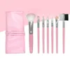 Portable 7pcs Makeup Brushes Ensembles Cosmetic Brush Foundation Foundation Eyeshadow Eyeliner Eye Lip Maquillage Brush Kits with Pu Leather Sag Fact8694675