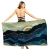 Landschap Series Creative Printing strandhanddoekmicrofiber Sneldrogende buitensportdoeken Yoga Mat Deken Deken Beach Home Decor