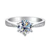 Cluster anneaux joycejelly 1ct Blue Green Moisanite Ring pour les femmes solides 925 Engagement de mariée en argent sterling