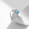 Cluster anneaux Modian 925 Silver Sterling Colorful Adjustable Ring Paraiba Couleur CZ Elegant Crystal Pearls for Women Fine Bijoux