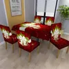 Table Cloth Christmas Tablecloth Bell Style Stretch Chair Protector Cover Washable Removable Seat Slipcover