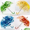 Rain Gear Flower Paraply for Women Transparent Girl Parasol Sun Portable starkt kvinnlig UV Clear Kids Paraplyer Drop Delivery Baby, DH6VK