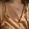 Kedjor Guldfärg 26 Initialer Pearl Beads Pendant Chain Necklace For Women Diy Metal Bamboo Alfabet Choker Halsband smycken