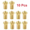 10 PCS E3D V6 BOCHO DE BRASS 0.2/0,3/0,4/0,5/0,6/0,8/1,0 m6 cobre rosqueado para 1,75 filamento v5 v6 peças de impressora quente 3d