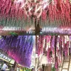 12pcs Fake Wisteria fleurs artificielles Garland pour la décoration de mariage mur