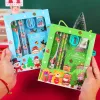 6 pezzi/set di serie natalizie Studenti di cancelleria per bambini Rignetto Pencil E gomma per matita Premi premi di premi per premi per la scuola.