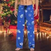 Vêtements pour hommes pour hommes de pantalon de pyjama vert de Noël verts pantalons de sommeil pantalons larges de nuit droite hautes taille lâche Bloomer 5xl