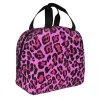 Розовый леопардовый принт с изолированной сумкой для ланча большая камуфляж ланч контейнер тепловые сумки для ланча