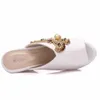 Slipare Crystal Queen 10cm Peep Toe Platform Wedges High Heels Beach Sandals Women H240409 6i9n
