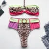 Women's Swimwear Womens Leopard Printed Brazilian Bikini Set Sexy Thong Swimsuit Two Pieces Bathing Suit Women Beach Wear