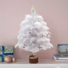 Bricolage de Noël arbres en cuivre clair plume blanche combinaison divers éléments de Noël exquis arbre de Noël