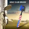 Golf Brush Scrubber With Magnetic Carabiner Non-Slip Handle Retractable Nail Head Golf Club Cleaner Brush Golf Rod Cleaner