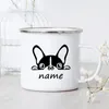 Tassen Cartoon Panda Hund benutzerdefinierte Emaille Kaffee süße Tier benutzerdefinierte Name für Freund Getränk Milch Wasser Tassen Kinder Geburtstag Geschenke