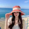 Büyük geniş ağzı kadınlar güneş vizör şapka kovası katlanabilir şapkalar boyun antiuv plaj seyahati seyahat240409