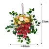 Decorative Flowers Artificial Plants Garland Christmas Wreaths Doors Flower Indoor Outdoor Hanging Decoration Wedding Peony Home Decor