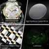 Wristwatches OLEVS Luxury Brand Original Quartz for Men Stainless Steel Waterproof Wrist Moon Phase Auto Date Mens es240409