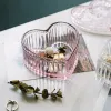 Love Heart Shape Crystal Glass Candy Cup Living Room Candy Jar Dried Fruit Plate Sugar Bowl Fruit Cup Jewelry Box with Lid