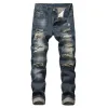 Mens jeans mode slanke fit persoonlijkheid rechte casual gescheurde denim broek mannen mager vaqueros hombre drop levering kleding kleding dh5ry