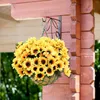 Fleurs décoratives Bouquet de tournesol artificiel pour extérieur faux tournesols arrangement de mariage table maître