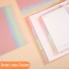 4 Registerkarte A4 A5 B5 Kunststoff Binder Indexteiler Binder Seite Mehrfarbige Index -Registerkarten für Notebook -Ordner Blattschutzschutz mit Registerkarte