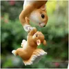 Objets décoratifs Figurines Squirrel Decoration Creative Animal Ornements Animals Windowsll Accessoires Artisanat escalade Statut Dhlko