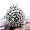 Evening Bags Women's Pearl Beaded Day Clutch Handmade Wedding Purse Gold Silver Black Bead High Quality