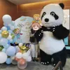 Costume da orso panda gonfiabile gigante da 10 piedi per adulti, abito da mascotte peluche di pelliccia, vestito gonfiato di carattere animale per eventi di festa