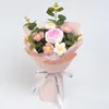 Decoratieve bloemen gebreide bloem huisdecor voltooide gehaakte boeket bruiloft cadeau kunstmatige voor verjaardag jubileum vriendin