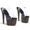 Dance Shoes Women's 17CM/7inches PVC Upper Plating Platform Sexy High Heels Sandals Pole 138