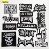 Patches de banda de rock branco preto para roupas Diy Stripes escritos Palavras de adesivo Com adesivos de roupas de vestuário de roupas de vestuário