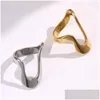 Stud -oorbellen Huanqi Gold Color Irregar Hollow roestvrijstalen ring voor vrouwen Girls Simple Fashion Design Vintage Metal Jewelry Drop D OTDX9