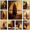 Maasai African stammen mensen poster retro oude stam zwarte man canvas schilderen muurkunst voor woonkamer woningdecor muurschildering