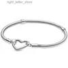 Armreifen Rose glänzende Perlen Pave Crystal Slide Herzförmiges Armband für Mode 925 reine Silberperlen Charming DIY Juwelry YQ240409