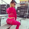 Juicy Apple Kadınların Takipleri Velvet Dikiş Takım Kıyafet İki Parça Jogging Set Venor Sweatshirt Met Hoodie Pantolonları Kadın Y2K