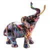 Piastre decorative pittura nordica graffiti elefante figurina statue arte colorata statue creativa in resina animale arredamento