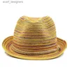 Breda grimhattar hink hattar sol hatt söta vuxna sol hattar båge handgjorda kvinnor halm cap strand 6 cm grim hatt casual flickor rand sommar mössa y240409