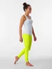 Active Pants Chartreuse Yellow Solid Color Leggings Sports Female Gym Clothing Training Womens