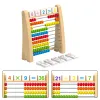 Add Subtract Abacus Ten Frame Set Math Counters for Kids Smooth Edges Educational Counting Frames Toy for Children Preschool