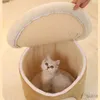 Meubles de lits de chat un nid nid à double usage de lait de café tasse de café en forme de chat entièrement fermé hiver chaud épaissie petit chien en peluche en peluche