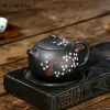 400ml Classic Yixing Purple Clay Teapot Raw Ore Black Mud Xishi Tea Pot Zisha High Capacity Plum Bossom Tea Kettle Home Tea Set