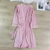 Home Clothing Women Lace Trim Pajamas Sets Sexy Kimono Robe Nightdress&Shorts Sleepwear Rayon Spring Summer M-XL Nightwear Bathrobe