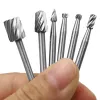 6pcs hss yönlendirici yönlendirici matkap bitleri set mini döner çapak alet cnc gravür aşındırıcı aletler ahşap metal freze kesici