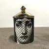 Candlers Human Face Holder DIY MAINMATED BOUCTIONS JAR RETRO GIRLE Storage Bin céramique Caft Decoration Home Decoration Box